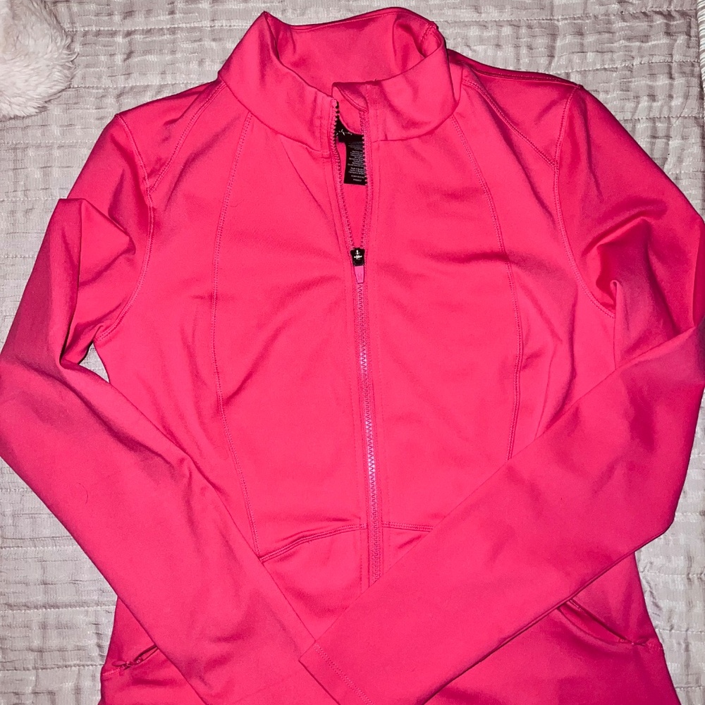 Spyder Women's Full Zip Athletic Jacket Coral Pink Medium - Picture 3 of 13